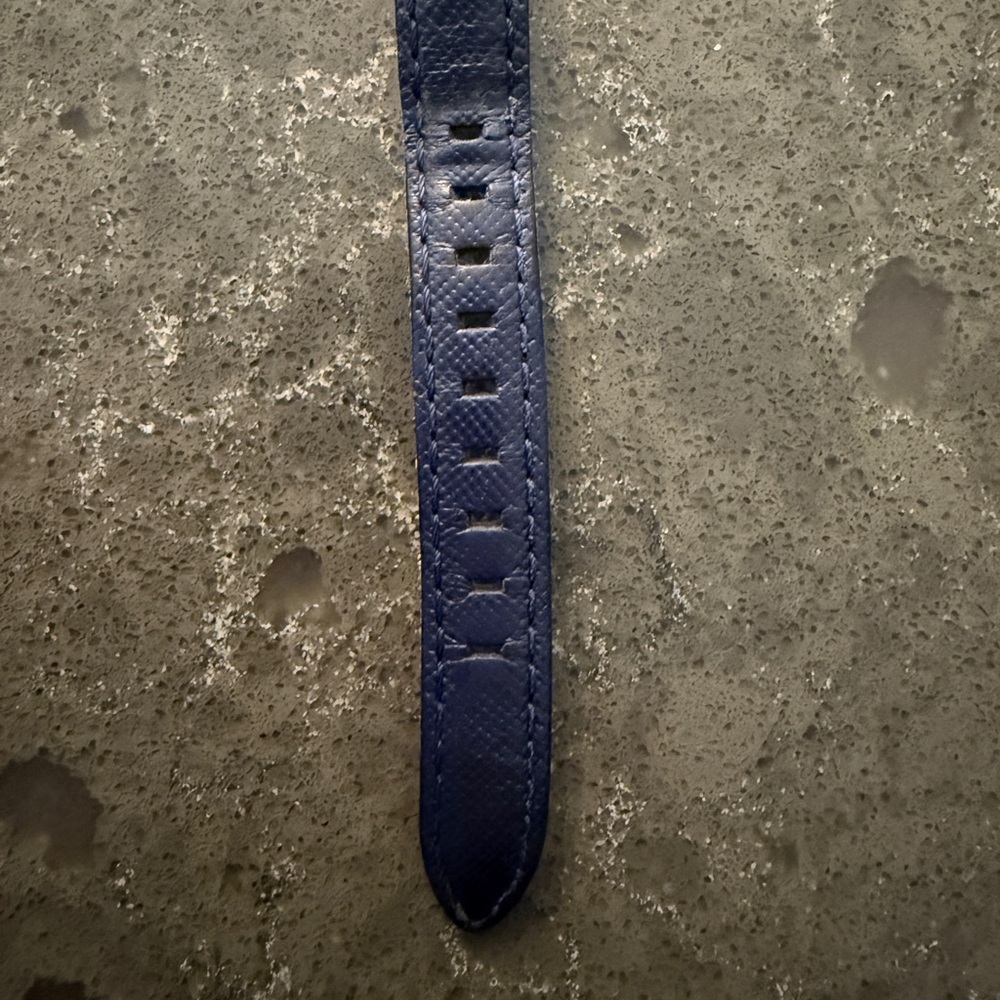 Michael Kors Gold Dial Watch with Slim Navy Blue Leather Strap - Picture 5 of 12